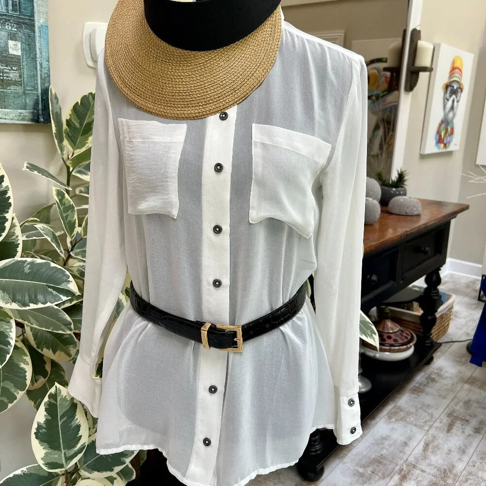 Classic Perry Ellis Italian Croco Belt